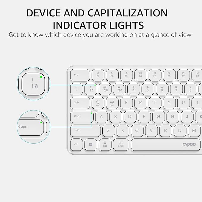 Rapoo 9360M Wireless Keyboard and Mouse Combo, Blade-Series E9310M 99-Key Ultra-Thin Keyboard and M300G Silent Mouse, Support 4 Devices, Quiet, Compact, Battery Powered, for Windows/Mac/Linux/Chrome