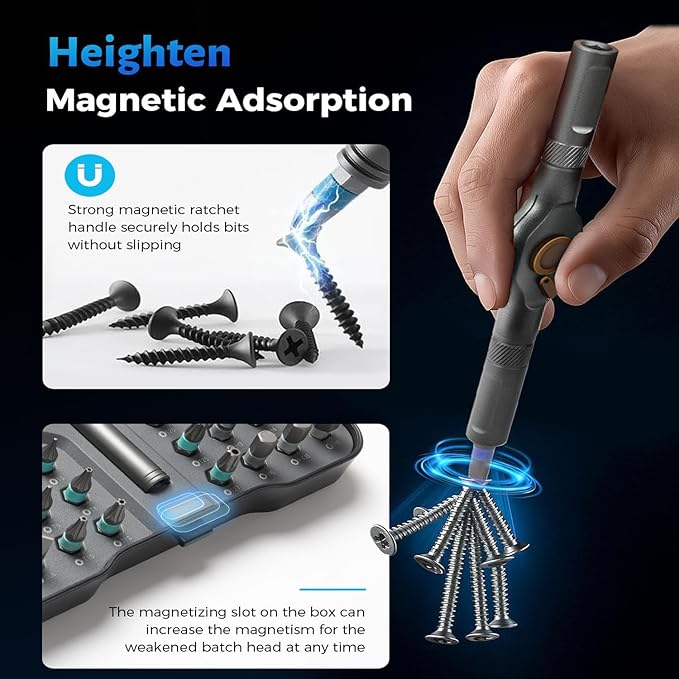 24 in 1 Magnetic Screwdriver Set,DIY Multi Bit Mini Ratchet Screwdriver Sets,Hand tools Torque wrench Repair kit, Precision Screwdriver Set Home Tool kit for PC,Furniture,Watch,Bicycle (24 IN 1)