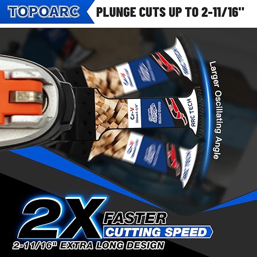 10 PCS Oscillating Saw Blades Professional Japanese Teeth Multitool Blades for Wood Plastics Metal, Multi Tool Blades Kits Compatible with Dewalt, Milwaukee, Ryobi, Rockwell, Bosch