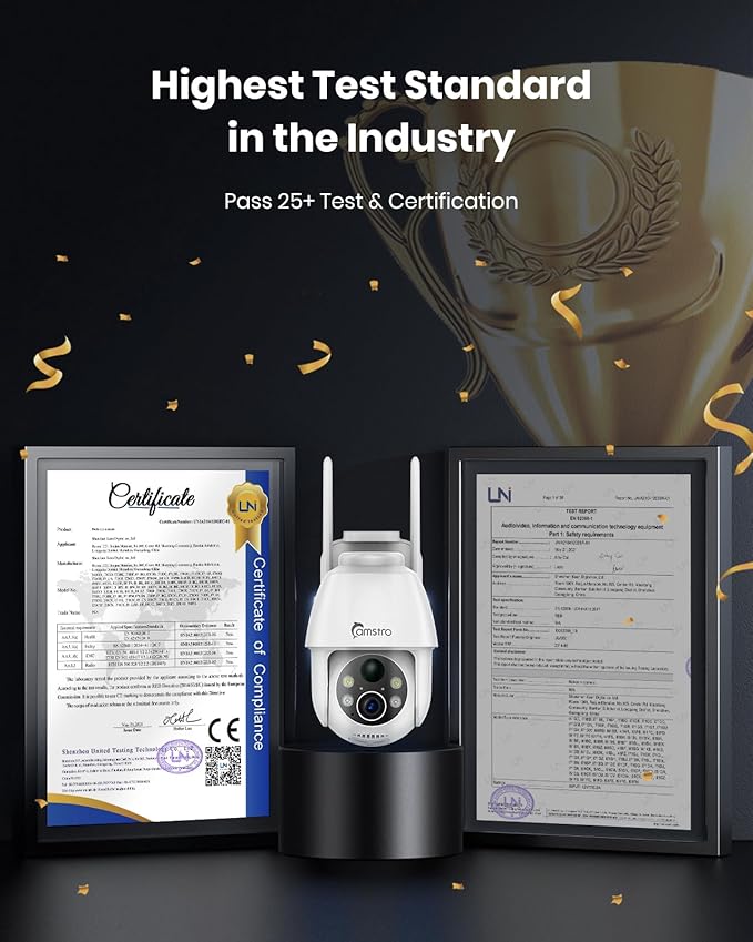 2K Solar Surveillance Camera Wireless Outdoor, Battery-Powered Solar Camera for Home Security, 360°Pan & Tilt, 3MP Color Night Vision, Two-Way Audio, Alexa/Google Assistant, 2.4Ghz Only, 2Pack