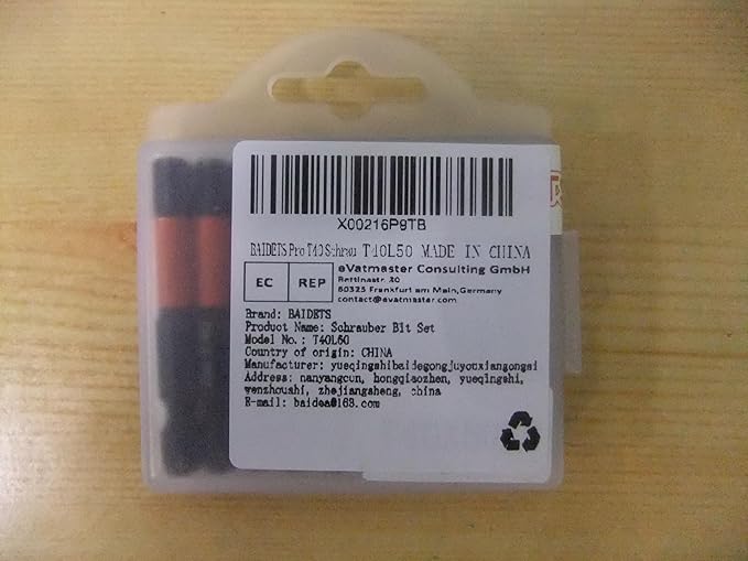 Pro T40 Screwdriver Bit Set - Torx Screwdriver 10 Pieces, 50mm Length, 1/4" Hex Shank Bit Assortment, with Storage Box