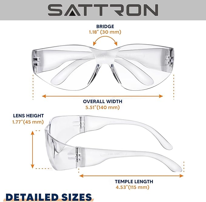 100 Pack of Clear Safety Glasses, Scratch & Impact Resistant ANSI Z87.1 Protective Eyewear, Ploycarbonate Lenses or Women Men Safety Sunglasses for Construction, Outdoor Work & Shooting Ideal for Lab