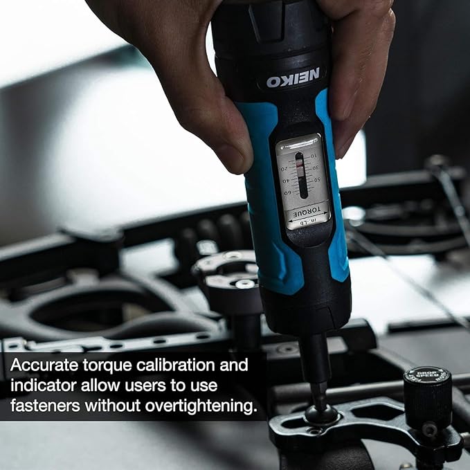 Neiko 10574A 1/4” Drive Torque Wrench Screwdriver Set | 30 Pieces of S2 Steel Philips, Hex, Slotted, and Torx Bits | 10 to 60 Inch-Pounds Torque Adjustment Range | Firearms Accurizing and Gunsmithing