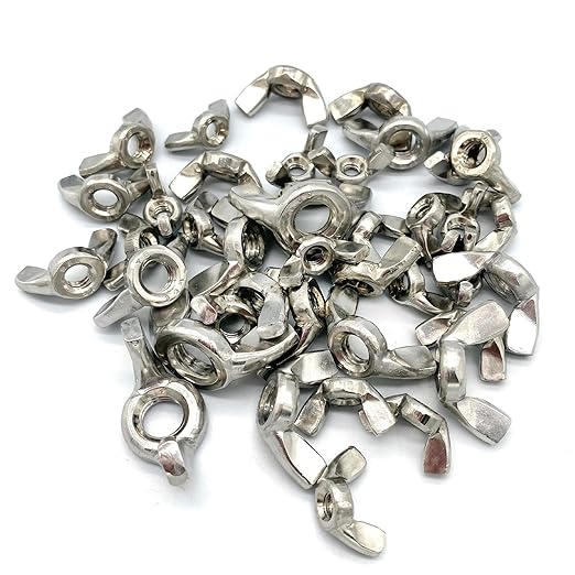 40 Pcs 4 Sizes 3/8,5/16",1/4",3/16"(10#), Wingnuts, 304 Stainless Steel Wing Nuts Fasteners Parts Butterfly Nut, Hand Twist Tighten Hardware Nuts Butterfly Wing-Nut Assorted Kit