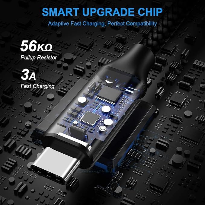 etguuds USB to USB C Cable 3ft, 2-Pack USB A to Type C Charger Cord Fast Charging for Samsung Galaxy A15 A25 A35 A55 A54, S24 S23 S22 S21 S20 S10 S10E, Note 20 10, Moto G, for iPhone 16 15, Black