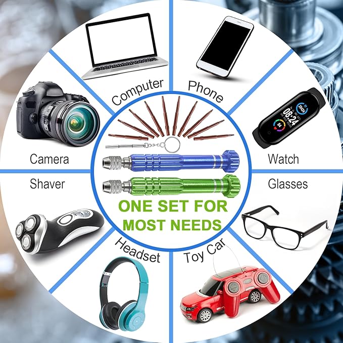 13 in 1 Glasses Screwdriver, Eyeglass Repair Kit with 10 Magnetic Screwdriver Tips, Multifunctional Eye Glass Repairing Kit for Eyeglass Sunglass Watch Phone Laptop Jewelry Electronic
