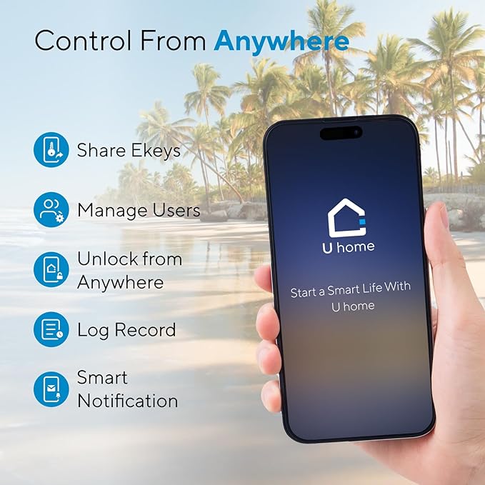 ULTRALOQ Bolt NFC WiFi Smart Lock, Keyless Entry Deadbolt with iPhone/Android Tap, App Remote Control, Keypad, Works with Apple Home, Siri, Alexa, BHMA Certified, Easy Install, 10 Mo. Battery