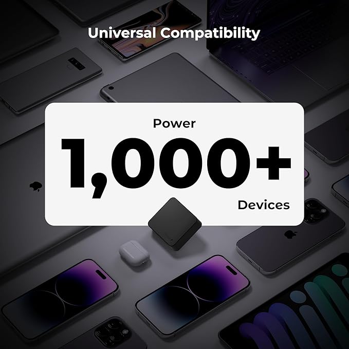 Nekmit 65W USB C Charger Block, 4 Port Flat Wall Charger with USB C and USB A, Multiport GaN Fast Charger for iPhone 16/15/14 Pro Max, iPad Pro, MacBook Pro/Air, AirPods, Galaxy and More, Black