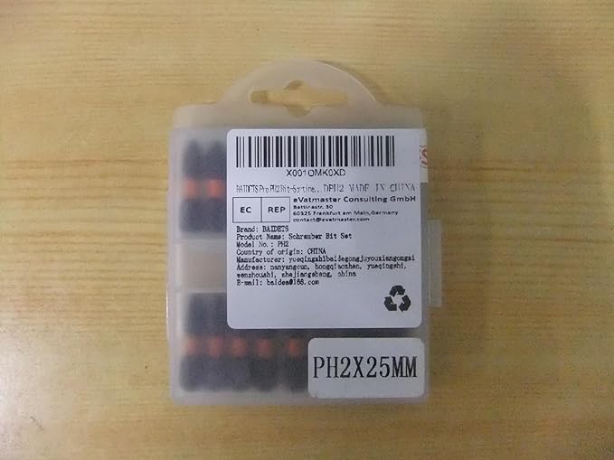 Pro PH2 Bit Assortment - Screwdriver Bits Set 20Pcs, 25mm Length, Phillips Screwdriver Bit, 1/4 Inch Hex Shank, with Storage Box