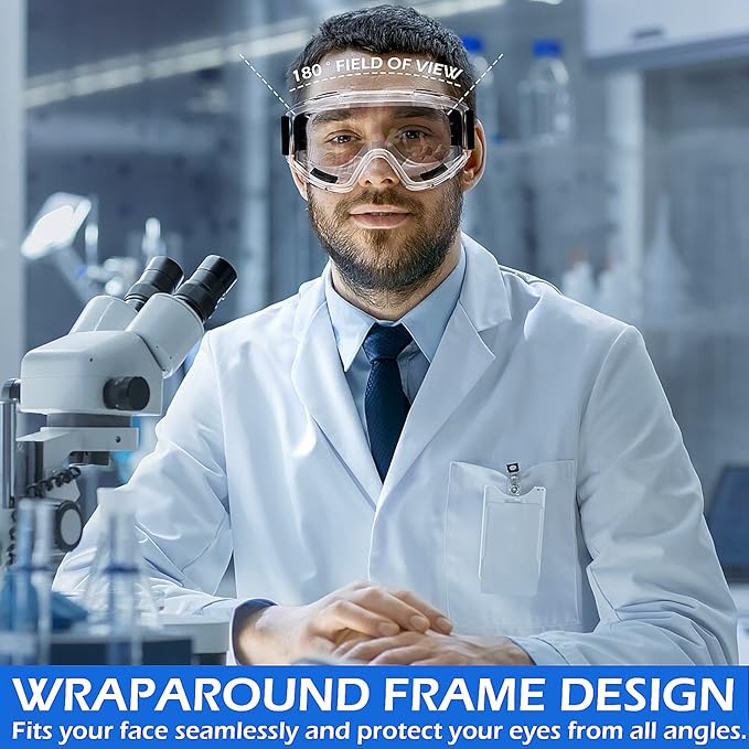 OXG 6 Pack Safety Goggles ANSI Z87.1 Glasses, Anti-Fog Protective Safety Glasses Lab Goggles Men Women Eye Protection Goggles