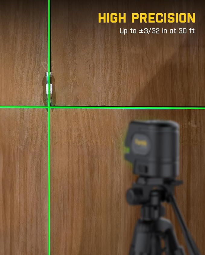 Fanttik D2 APEX Laser Level with Plumb Points, 100 ft Self-Leveling Green Cross Line Laser with LED Display, 170° Horizontal Wide Angle, Magnetic Bracket, for Picture Hanging and Home Improvement