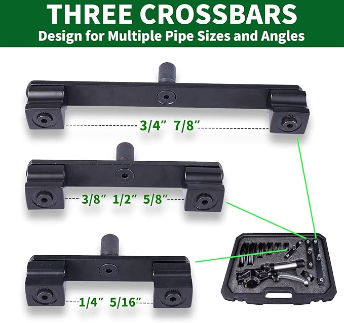 Super Stars Hydraulic Tubing Pipe Bender Kit 1/4in–7/8in - HVAC Copper Pipe Bender with 7 Aluminum Dies - 90 Degree Pipe Bending Tool for Air Conditioner and Refrigerator Repair