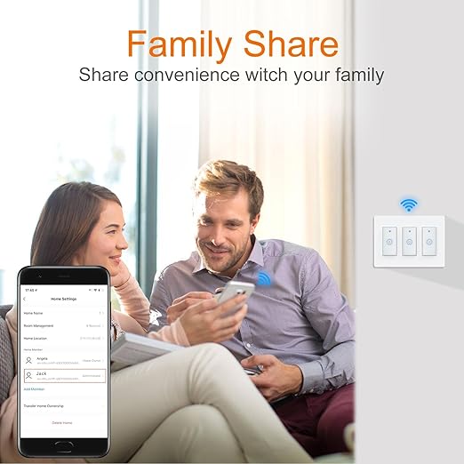 Milfra Smart Switch 3 Gang Alexa Light Switch Smart WiFi Light Switch Compatible with Alexa Google Home and IFTTT, Voice and Remote Control, No Hub Required