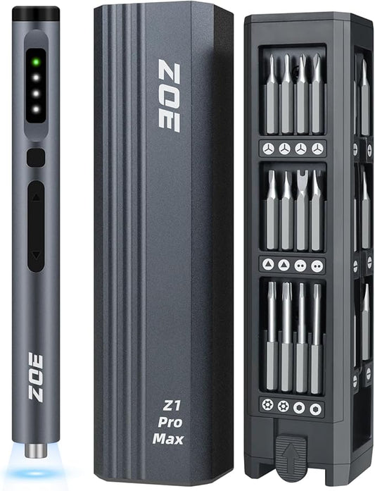 ZOE Electric Screwdriver, Mini Precision Screwdriver Set Cordless Screw driver Kit Small Power Magnetic Storage Bits, Settings Repair Tool Kit for Electronics Laptop Phone Camera Glasses Watch