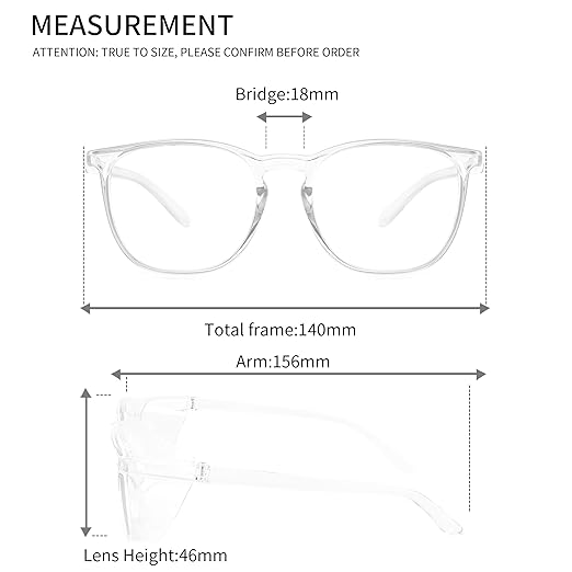 Alsenor Safety Glasses Anti Fog Goggles Protective Eyewear Blue Light Blocking Anti Dust UV Protection Glasses For Men Women (Transparent)