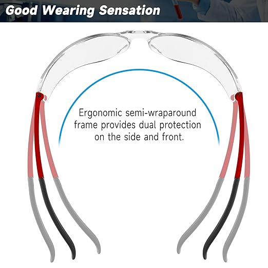 10 Pack Clear Safety Glasses with ANSI Z87.1 Scratch Resistant Eyewear for Women Man Lab Goggles Eye Protection