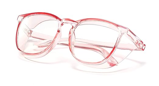 Alsenor Safety Glasses Anti Fog Goggles Protective Eyewear Blue Light Blocking Anti Dust UV Protection Glasses For Men Women (Pink)