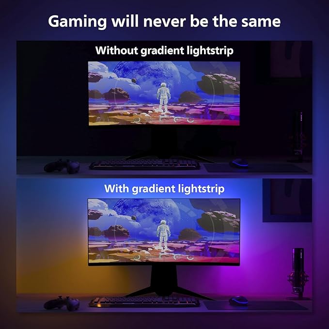 Philips Hue 32-34" PC Monitor Smart LED Light Strip- White and Color Ambiance- Requires Hue Bridge- 1 Pack- Control with Hue App- Works with Alexa, Google Assistant and Apple HomeKit