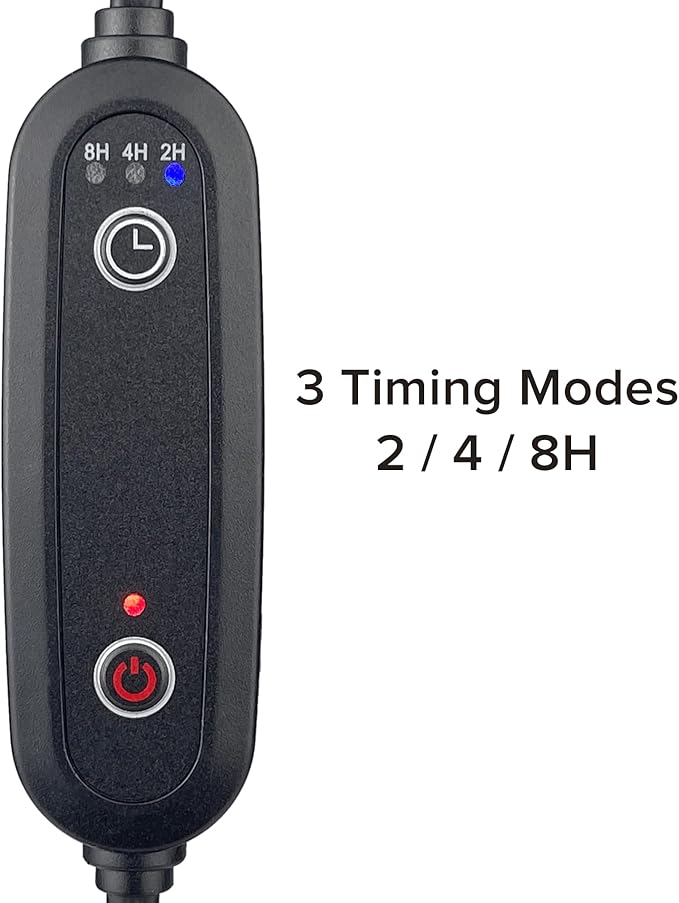 100W Auto Off Outlet Timer with 59 Inches Extension Cord, 3 Timing Modes(2/4/8h), Timers for Electrical Outlets Indoor Ideal for Reptile Humidifiers, Grow Lights, Reptile Lights, Fans, Led, Wax Melter