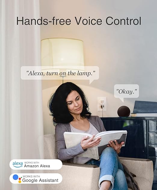 GHome Smart Mini Smart Plugs Work with Alexa and Google Home, WiFi Smart Outlet Socket Remote Control Timer Function, Only 2.4GHz Network, No Hub Required, ETL FCC Listed