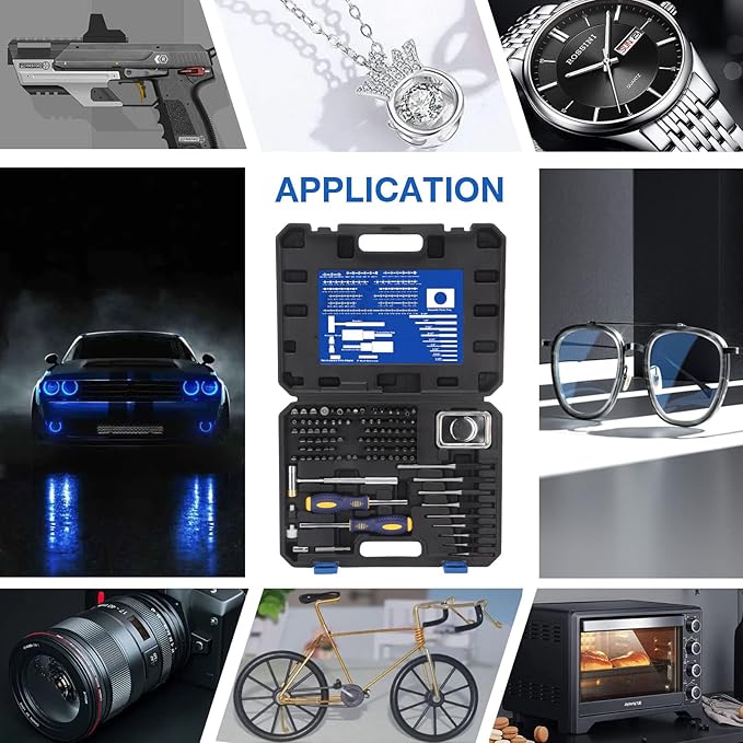 Precision Screwdriver Set, 100-Piece Torque Screwdriver Engineering Repair Kit, Roll Pin Punch Set with Magnetic Screwdriver Handle and Storage Case for Maintenance