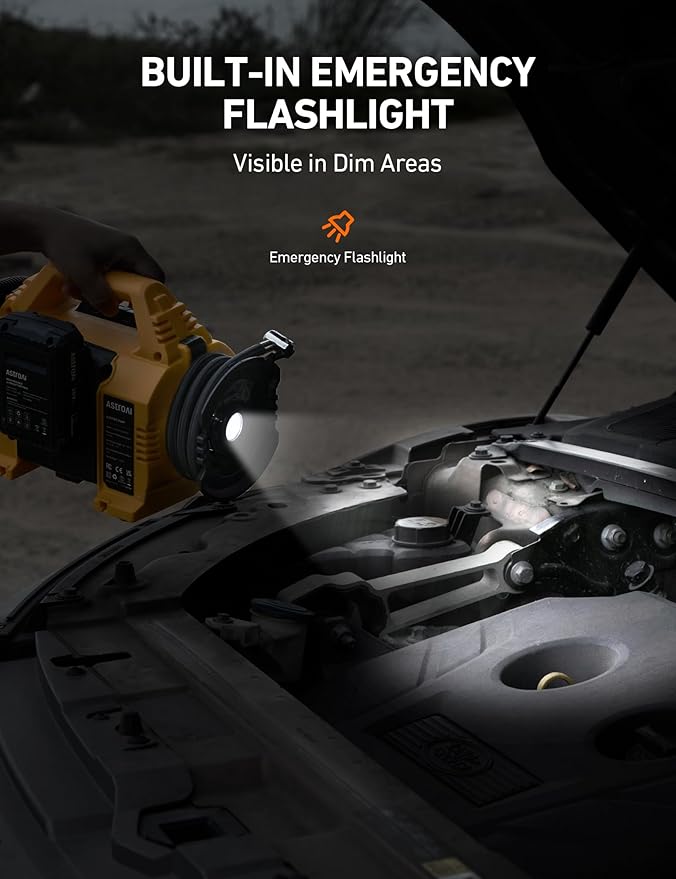 AstroAI Cordless Tire Inflator Portable Air Compressor for Car 160PSI with HD Screen, 3 Power Sources & Dual Powerful Motors, Heavy Duty Air Pump Inflation/Deflation father day gifts