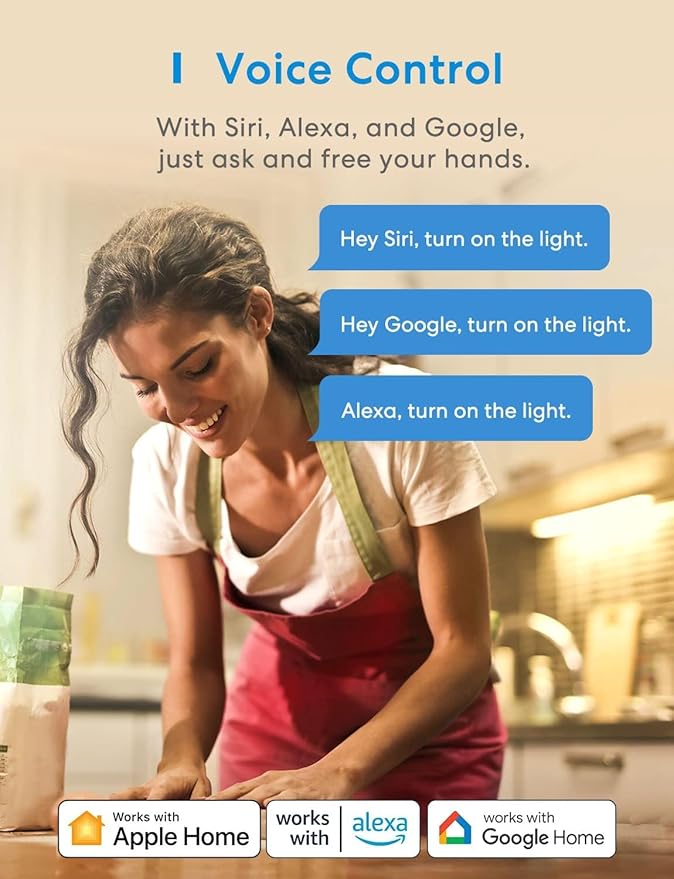 meross Smart Light Switch Supports Apple HomeKit, Siri, Alexa, Google Assistant & SmartThings, 2.4GHz Wi-Fi Light Switch, Neutral Wire Required, Single Pole, Remote Control Schedule, 1 Pack