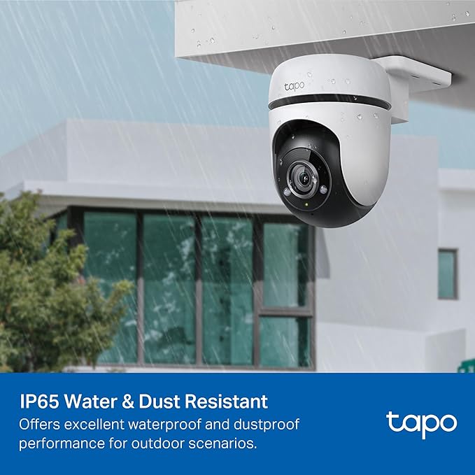TP-Link Tapo 1080P Outdoor Wired Pan/Tilt Security Wi-Fi Camera, 360° View, Motion Tracking, Works with Alexa & Google Home, Night Vision, Free AI Detection, Cloud & SD Card Storage, Tapo C500