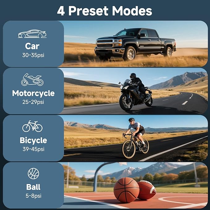 OlarHike Cordless Tire Inflator Portable Air Compressor, Ultra Fast Inflation, Air Pump for Car Tires, Pickup Truck, Motorcycle, Bicycle, Balls, Electric Pump with LED Light & Digital Pressure Gauge