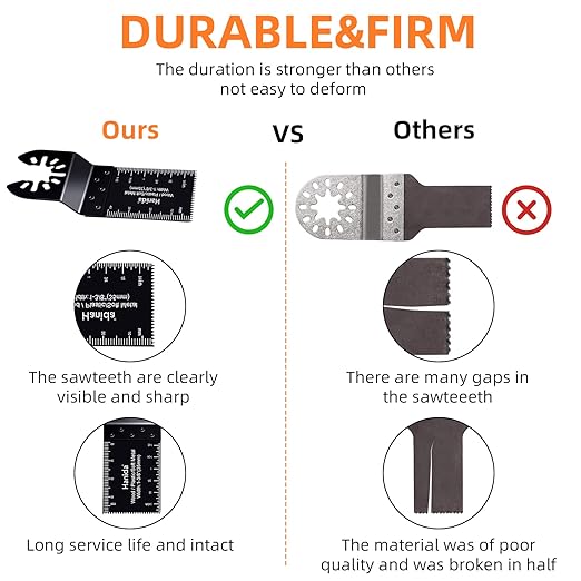 120 Pcs Oscillating Saw Blades Metal, Multitool Blades for Wood Plastics, Quick Release Oscillating Tool Blades fit Fein Multimaster Porter Cable Black Bosch Decker Dremel Ryobi Milwaukee