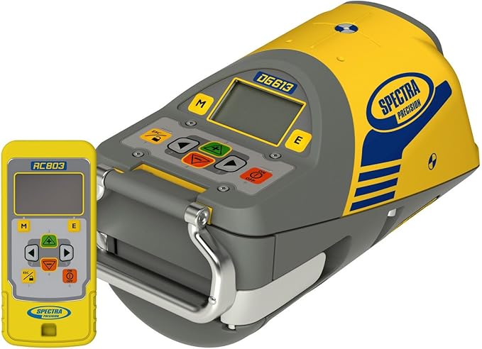 Spectra Precision DG613 Pipe Laser with RC803 Remote Control, Trivet Plate, Target, Rechargeable NiMH Batteries, Charger, Carrying Case for Laying Pipes