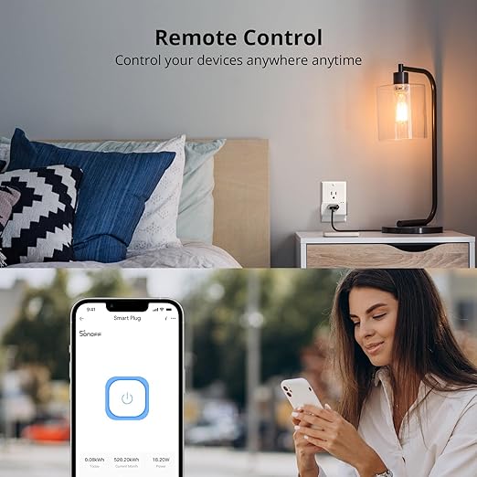 SONOFF S31 Smart Plug with Energy Monitoring, WiFi Outlet 15A Remote Control, That Work Alexa, Google Home & IFTTT, ETL Certified, NO Hub Required, 2.4GHz Network Only(2-Pack)