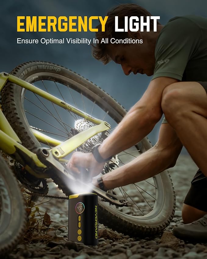 NEVERLAND Tire Inflator Portable Air Compressor - 150 PSI Electric Air Pump for Car Tires with Auto Shut, Cordless Tire Air Pump for Bicycle, Motorcycle, Bike Tire Pump with Gauge