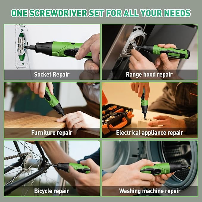 Cordless Electric Scissors, 4 in 1 Multifunctional Three floors Cardboard Box Cutter Screwdriver Set Cordless Rotary Tool Kit & LED Light for Cutting Fabric Engraving, Sanding, Polishing