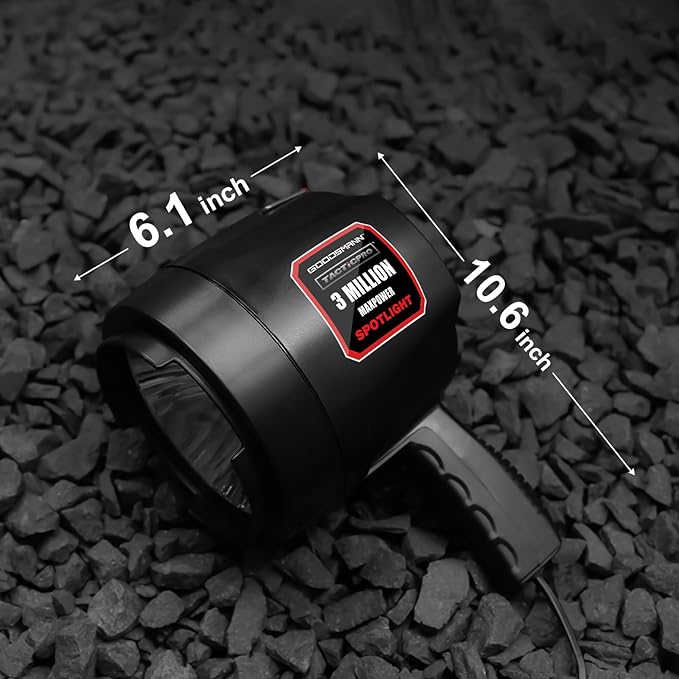 GOODSMANN Spotlight Corded Spot Lights for Boats 1200 Lumen Halogen 12V DC Handheld Spotlight 9924-0011-15