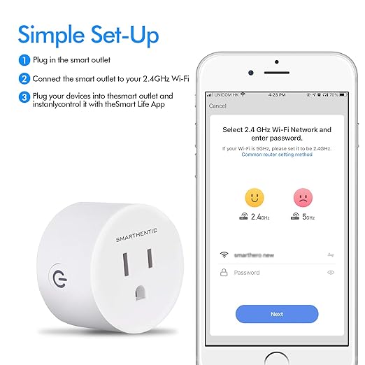 Smart Plug, WiFi Light Switch, Outlet Timer, Amazon Alexa Google Home Voice, APP and Remote Control, Smart Devices, Gadgets, Home Improvement Outlet Extender, 2.4ghz Network, Pack of (1)