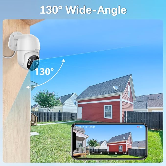 【PTZ Digital Zoom & 60-Day Storage】 Wired Security Camera System,Home NVR Video Surveillance Systems,Outdoor POE Security Cameras System