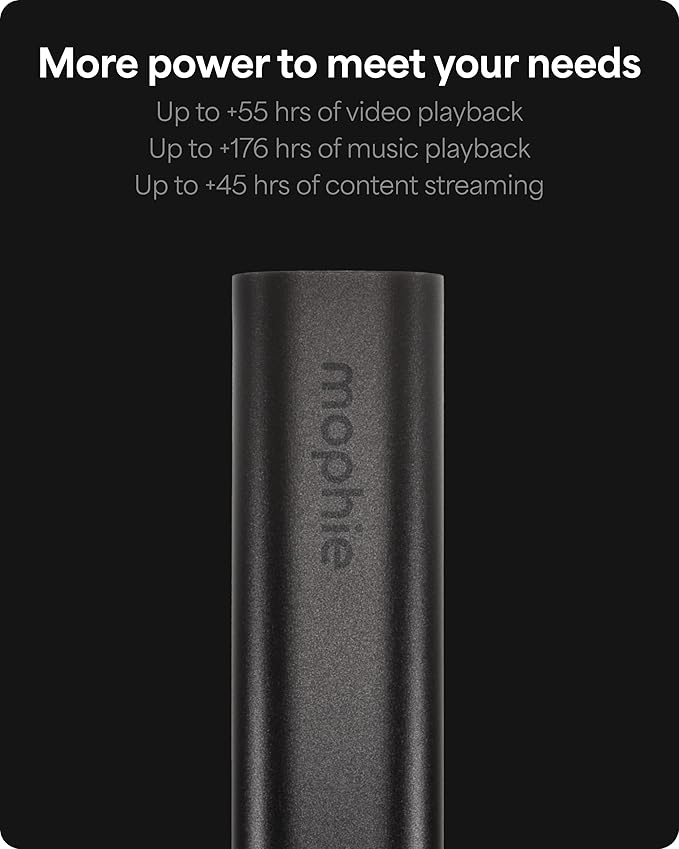 Mophie Powerstation 10,000mAh Power Bank (Gen 3) – Ultra-Fast USB-C PD, 30W Output, Charges 2 Devices, Up to 2 Phone Charges, LED Indicator, Compact & Portable, Premium Anodized Aluminum Body, Black