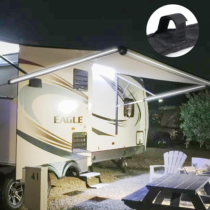 12V Led Light Strip,RV Awning Lights with 2835 LED Chips,IP67 Waterproof Led Light Bar for Outdoor Camping and Overland,2PC