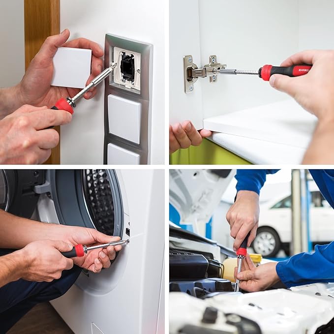 SHARDEN Multi Screwdriver 13-in-1 Screw Driver Adjustable Screwdriver Set Multitool All in One with Torx Security, Flat Head, Phillips, Hex, Square and 1/4 Nut Driver