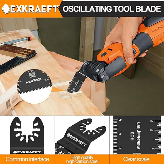 110 PCS Oscillating Tool Blade, Universal Titanium Oscillating Saw Blades for Metal Nails, Wood and Plastic, Multi Tool Blades Kits Fit Dewalt Milwaukee Ryobi Rockwell Fein