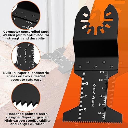 87PCS Oscillating Saw Blades, Multitool Blades Kit for Metal Wood Plastic Oscillating Tool Blades Accessories with Sandpaper Compatible with Milwaukee, Ryobi, Rockwell, Makita, Bosch