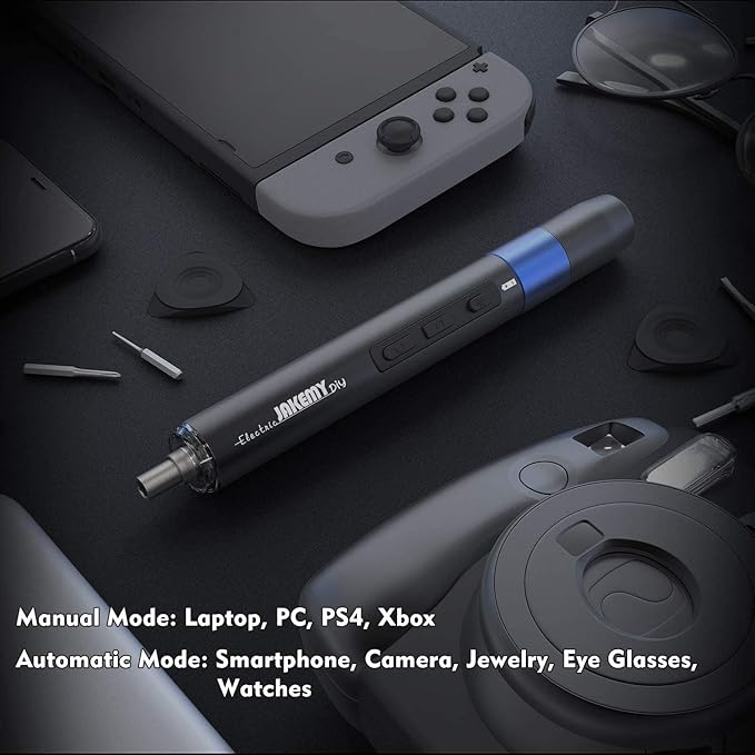 Precision Electric Screwdriver Kit, JAKEMY 61 In 1 Manual & Automatic Torque Power Screwdriver Set Rechargeable Cordless with LED Light for Laptop/Phone/Glasse/Watch