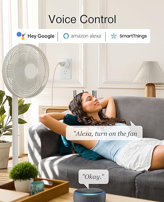 GHome Smart 5G 15A Smart Plug Work with Alexa and Google Home WiFi Smart Plugs, Smart Home WiFi Outlet with Remote Control & Timer, 5GHz and 2.4GHz Wi-Fi Compatible, ETL FCC Listed, White, 2 Pack