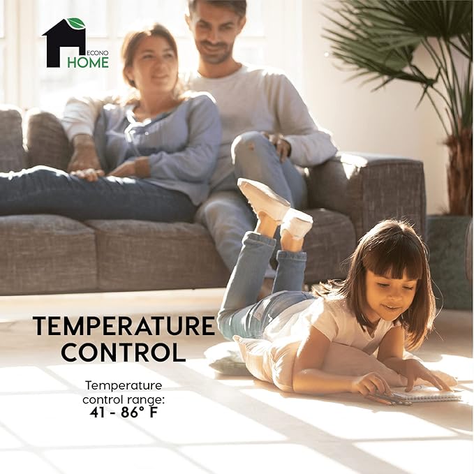 EconoHome Digital Plug in Thermostat - Programmable Thermostat with LCD Screen, Temperature Control & Power Buttons - Compatible with Wall Mount & Portable Heater, Air Cooler, Greenhouse Fans