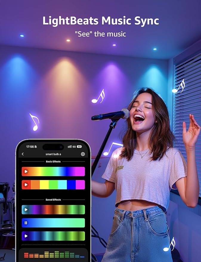 Lepro BG1 AI GU10 Smart Bulb - RGBCW Dimmable Color Changing LED Bulbs, Compatible with Alexa & Google Assistant, AI Voice Control via App(No Remote), AI Music Sync, 2.4G WiFi Only, 4 Pack