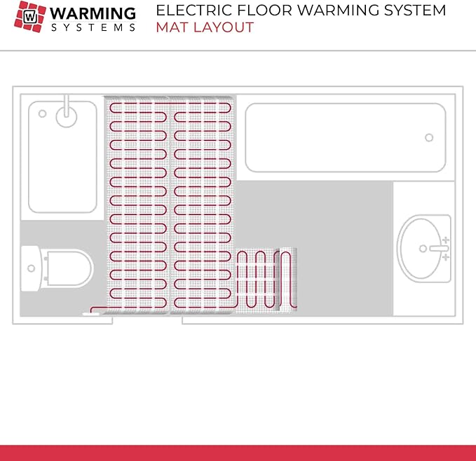 10 Sqft 120V Electric Radiant Floor Heating Mat – Includes Heating Mat, Programmable Thermostat, 2 Floor Sensors, Installation Monitor and Under Tile Heater