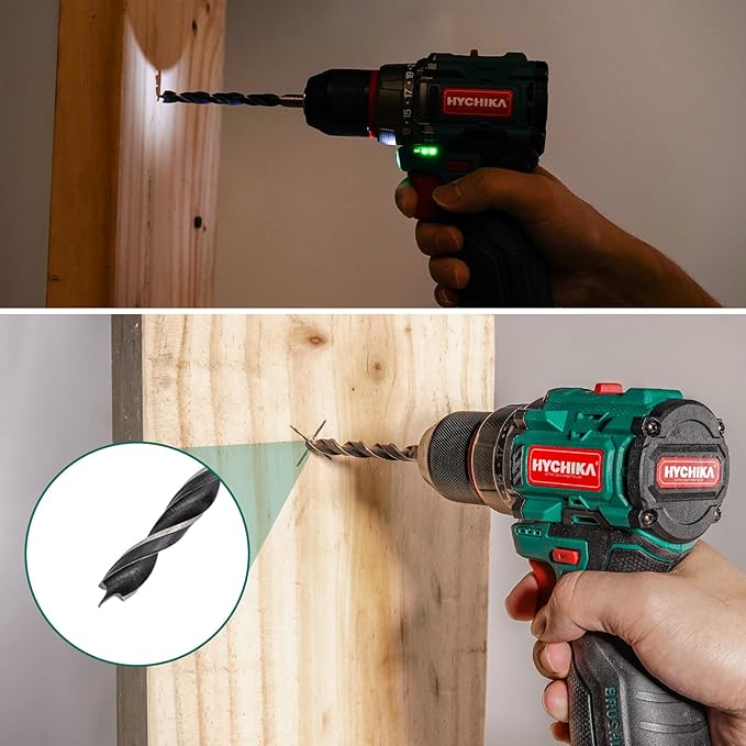 HYCHIKA Upgraded Power Drills Cordless Sets with Charger, Brushless, Compact Drill, with 1 Battery