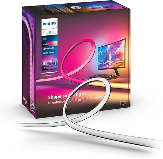 Philips Hue 32-34" PC Monitor Smart LED Light Strip- White and Color Ambiance- Requires Hue Bridge- 1 Pack- Control with Hue App- Works with Alexa, Google Assistant and Apple HomeKit
