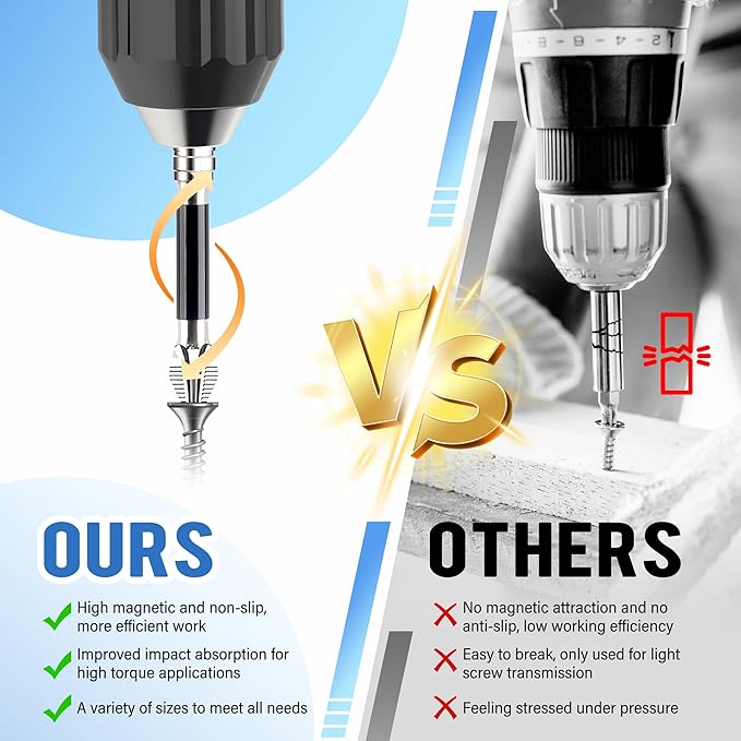 9PCS High Magnetic Screwdriver Drill Bit Set, 2025 New K5 Impact Resistant Non Slip Bit, Upgrade Strong Magnetic Durability Screwdriver Drill Bit Set(1, 25+50+65+70+75+90+100+120+150mm)